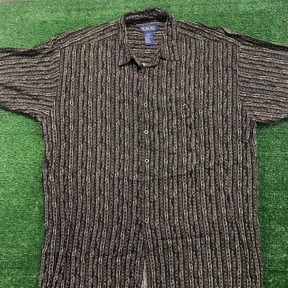 Striped Dots Vintage Baggy Casual Shirt - Picture 1 of 4